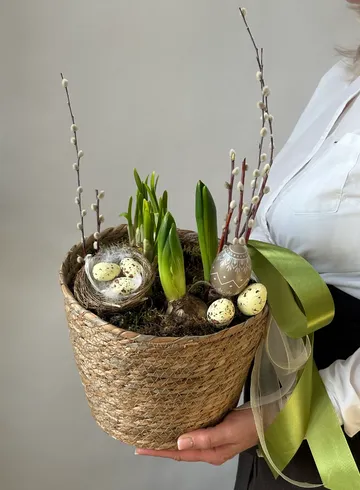 Композиция  &laquo;Пасхальное кашпо&raquo; от интернет-магазина цветов в 