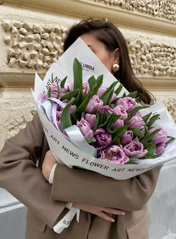 Букет «Фиолетовые тюльпаны» от интернет-магазина цветов в 
