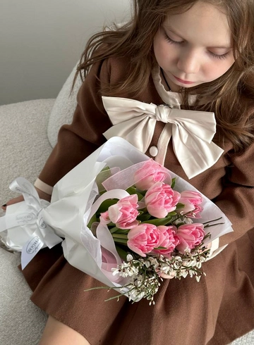 Букет «7 розовых тюльпанов» от интернет-магазина цветов в 